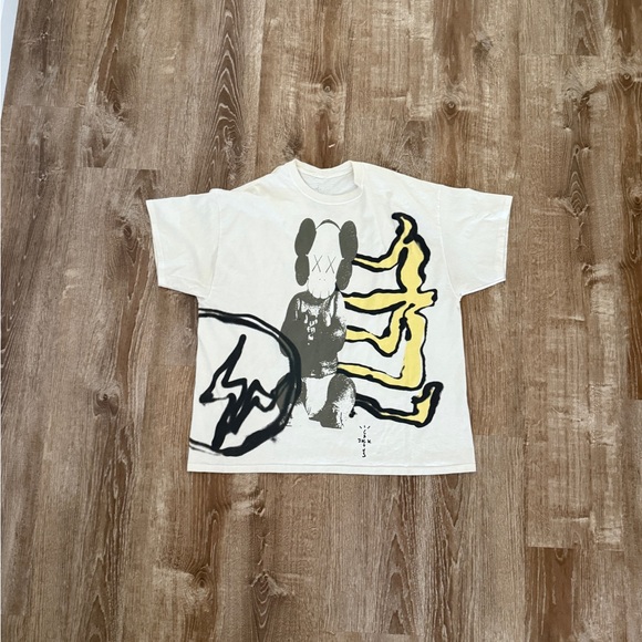 Cactus Jack by Travis Scott White Tee with Black and Yellow Graphic - Picture 1 of 2